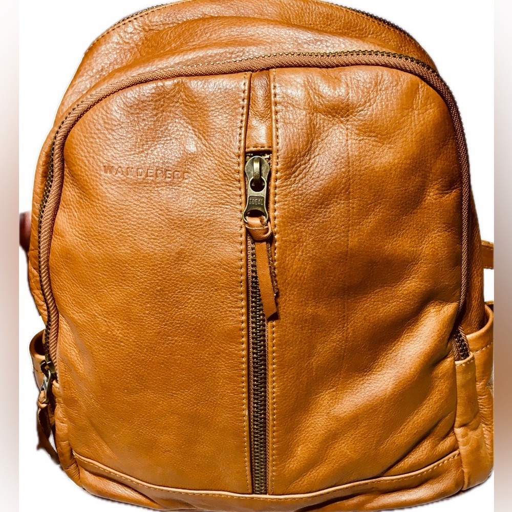 Wanderers Noosa Backpack Whiskey Brown Leather Rucksack Bag